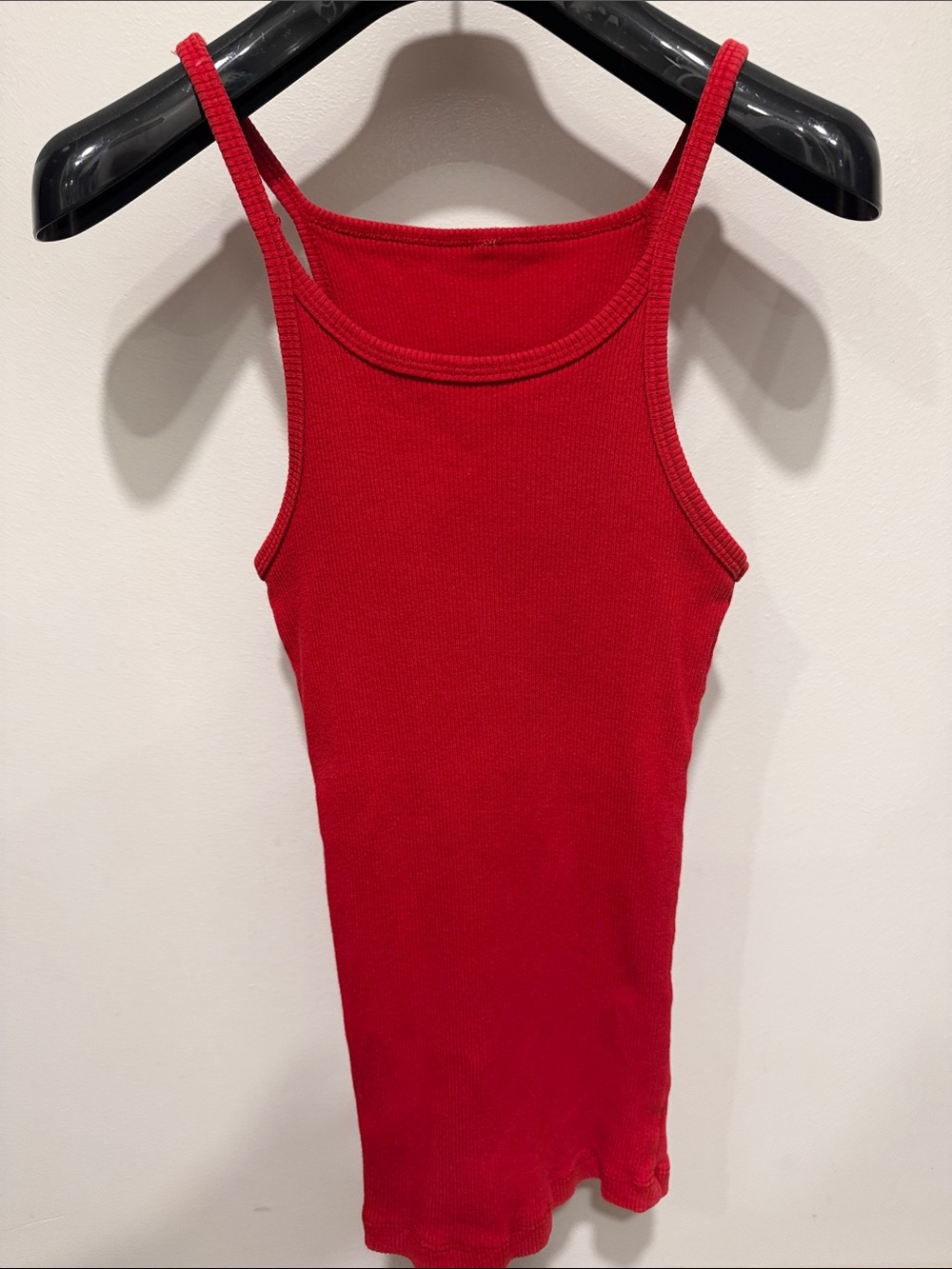 Men's Red Ribbed Tank Top - Minimal Stretch Fit